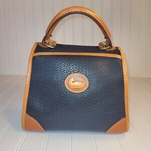 Dooney & Bourke mini satchel black brown pebble leather darling little handbag.